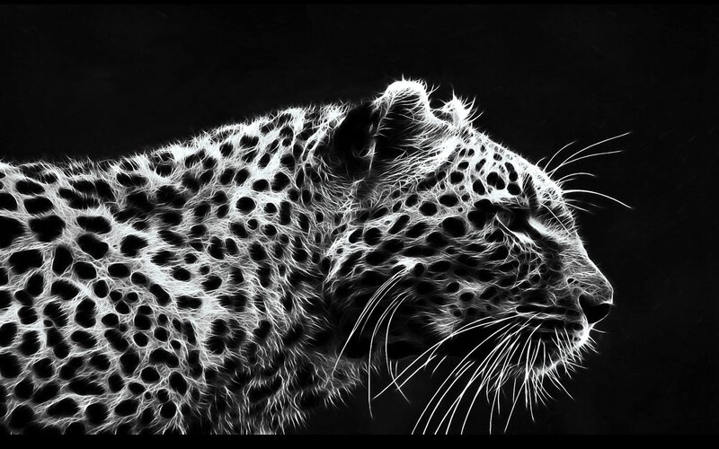 leopard in neon style