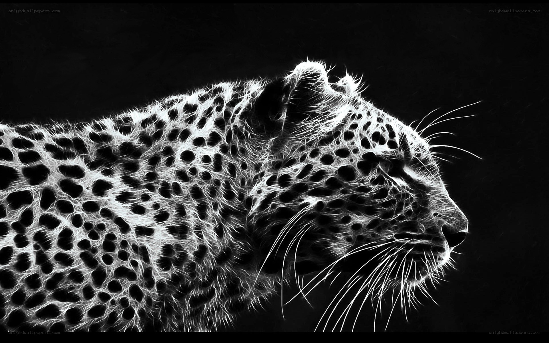 leopard in neon style