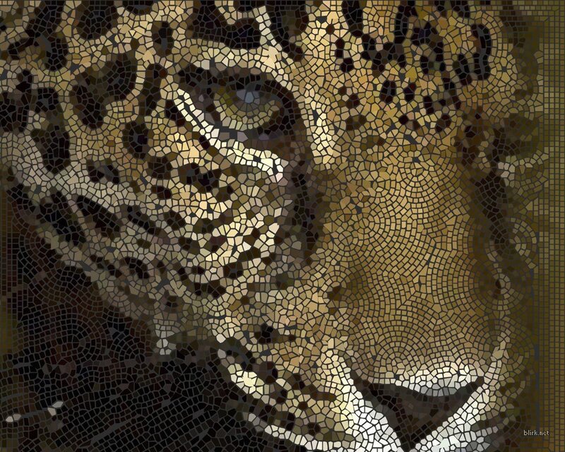 Leopard Mosaic Portrait — Brown