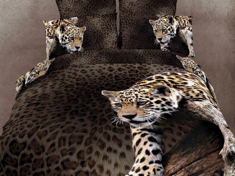 Leopard on Bedspread