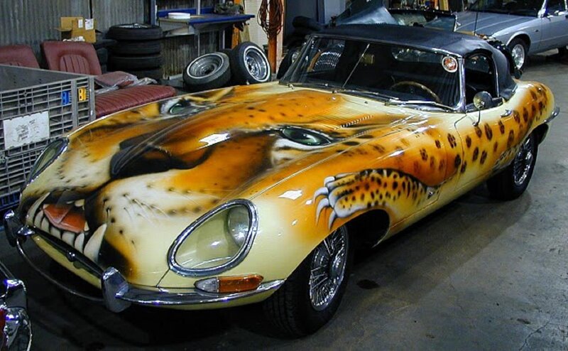 Leopard-painted Car