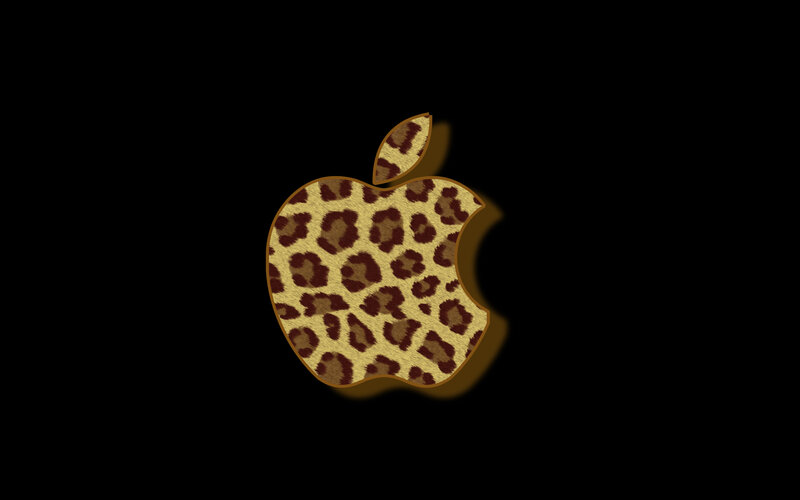 leopard print apple logo