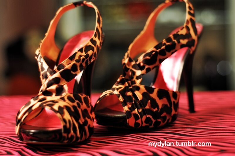 leopard print high heels