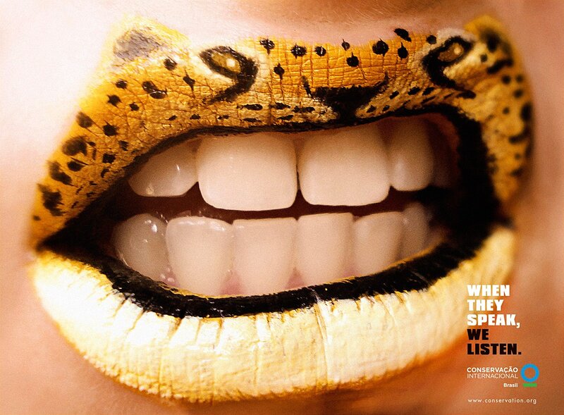 leopard-print lips ad