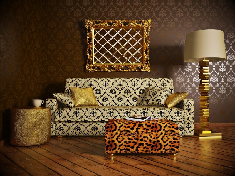 Leopard-print Ottoman