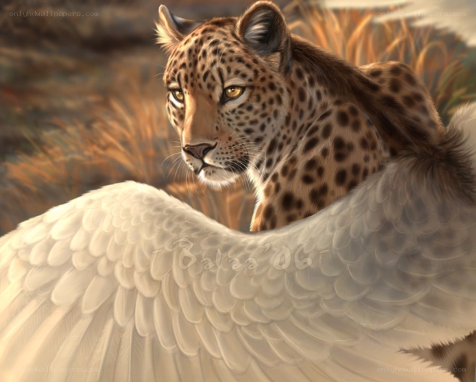 leopard with angel wings