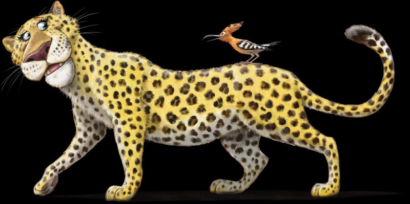 Leopard with Bird