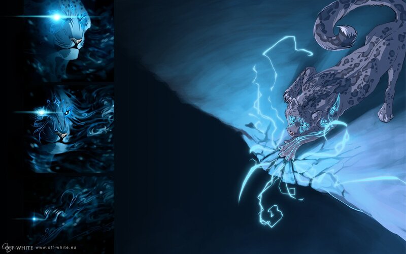 Leopard with Blue Energy — Dramatic