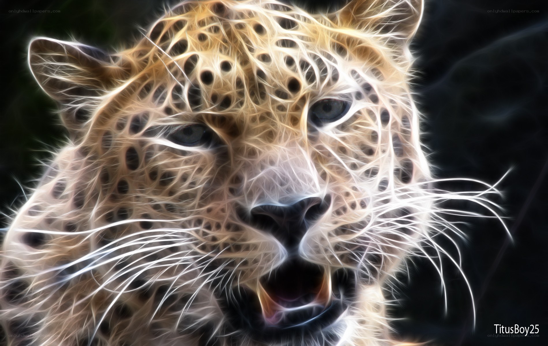 leopard with electric effect
