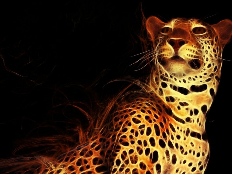 Leopard with Fiery Effect