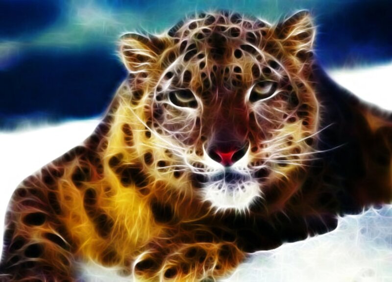 Leopard with Glowing Fur — Yellow