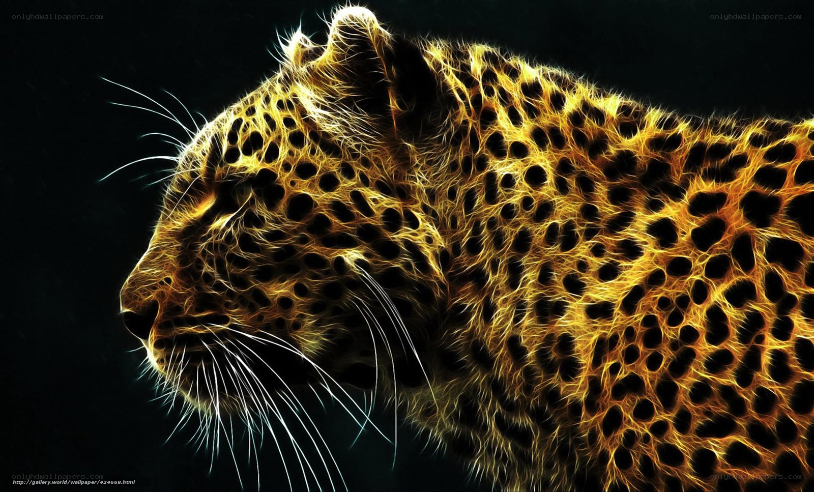 leopard with glowing fur