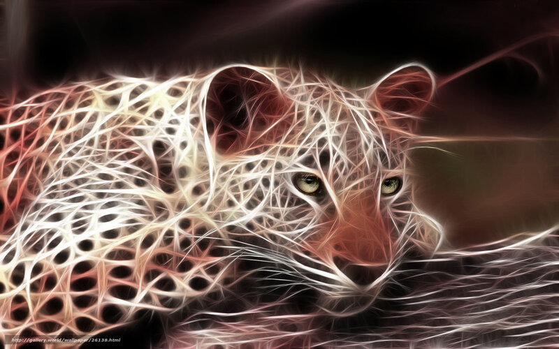 Leopard with Glowing Lines