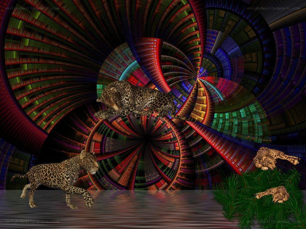 leopards in a digital vortex