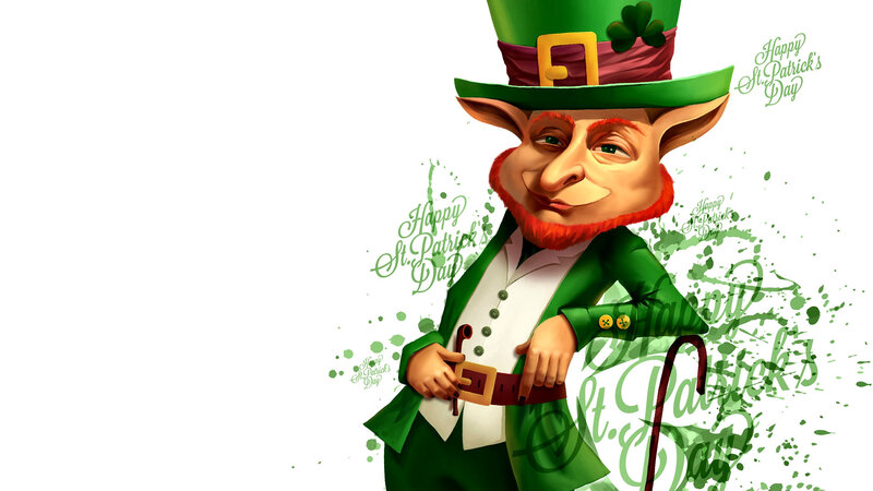 Leprechaun Character — Green, Festive, Digital Art, Hat
