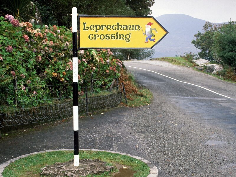 Leprechaun crossing sign