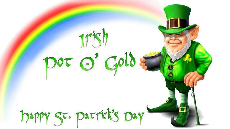 Leprechaun Holding Pot — Green, Festive