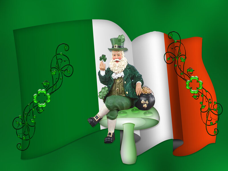Leprechaun with pot of gold