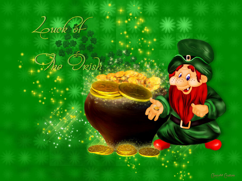 Leprechaun with Pot of Gold — Green, Festive, Digital Art, Gold Coins