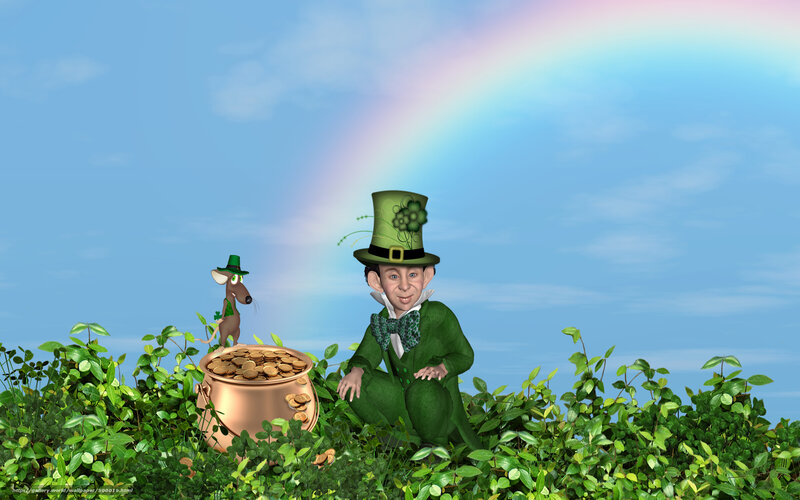 Leprechaun with pot of gold