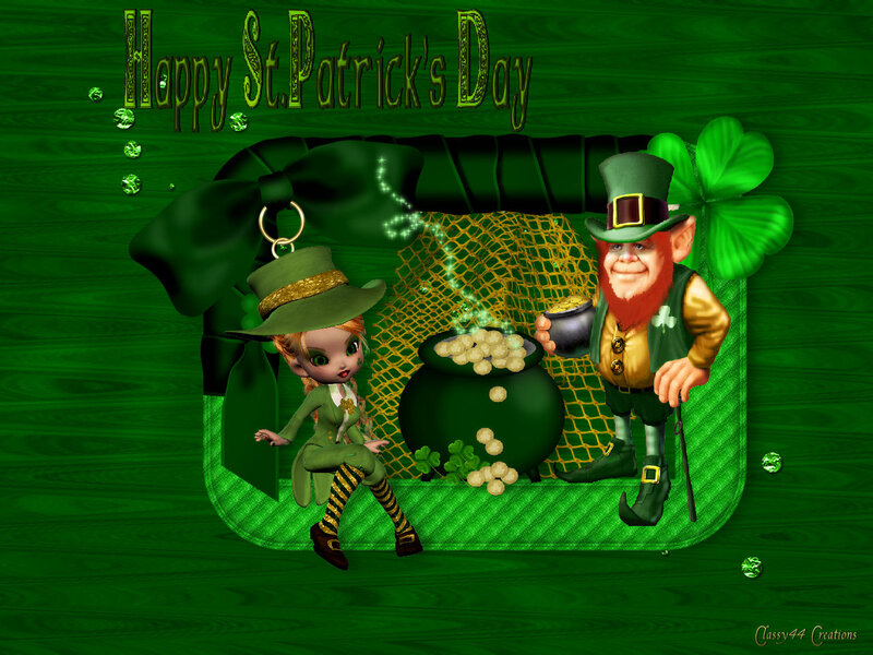 Leprechauns with Pot of Gold — Green
