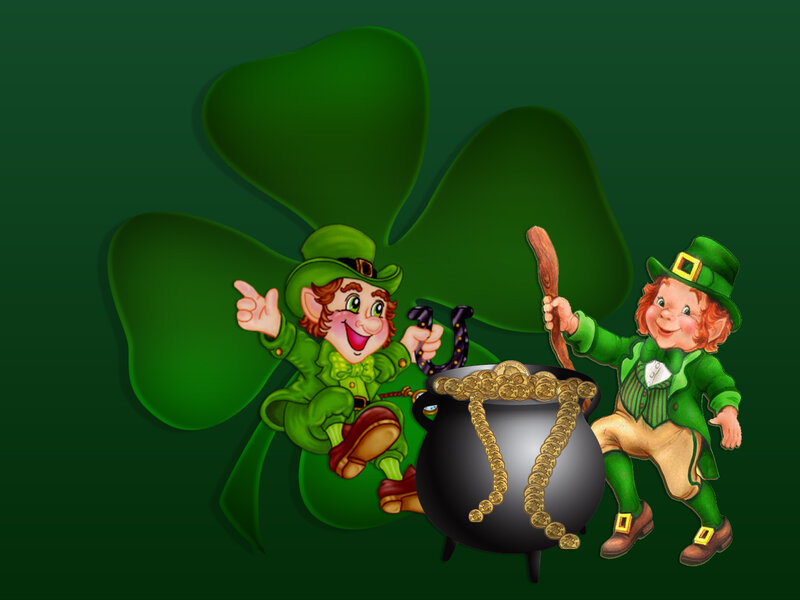 Leprechauns with pot of gold