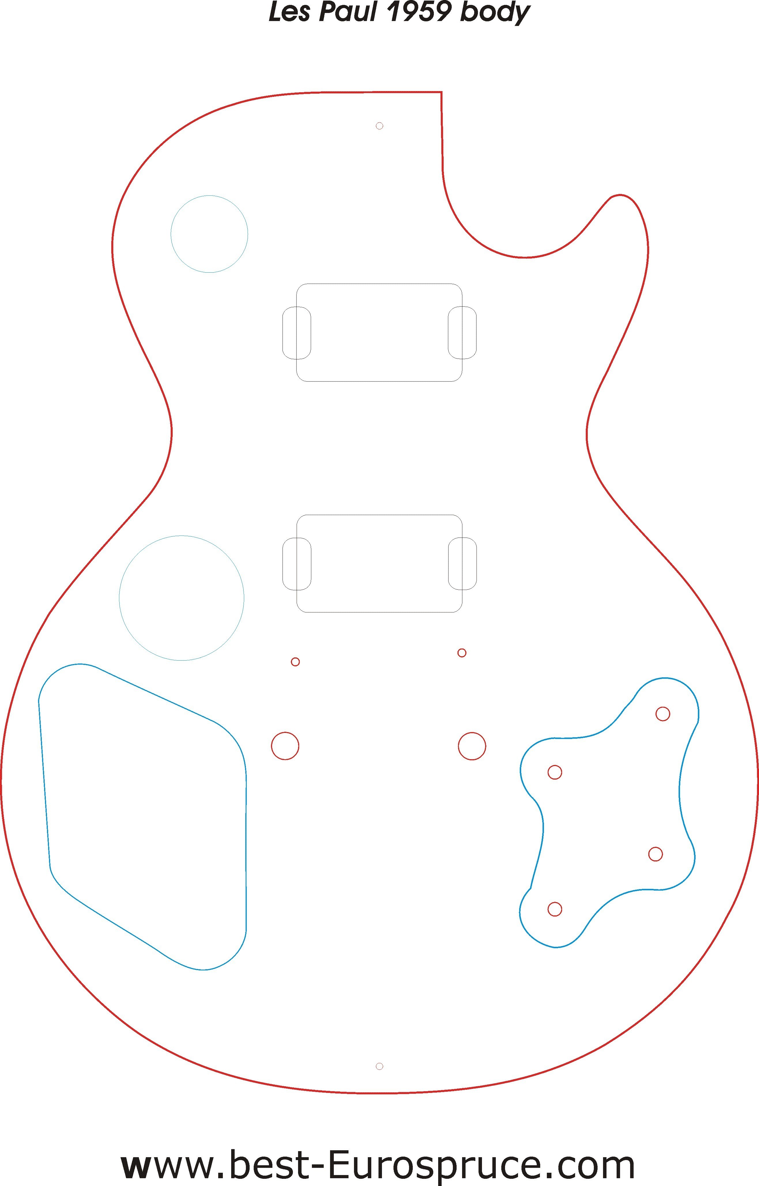Les Paul 1959 body template