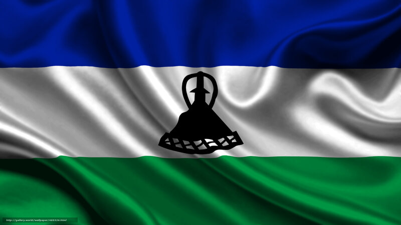 Lesotho flag waving