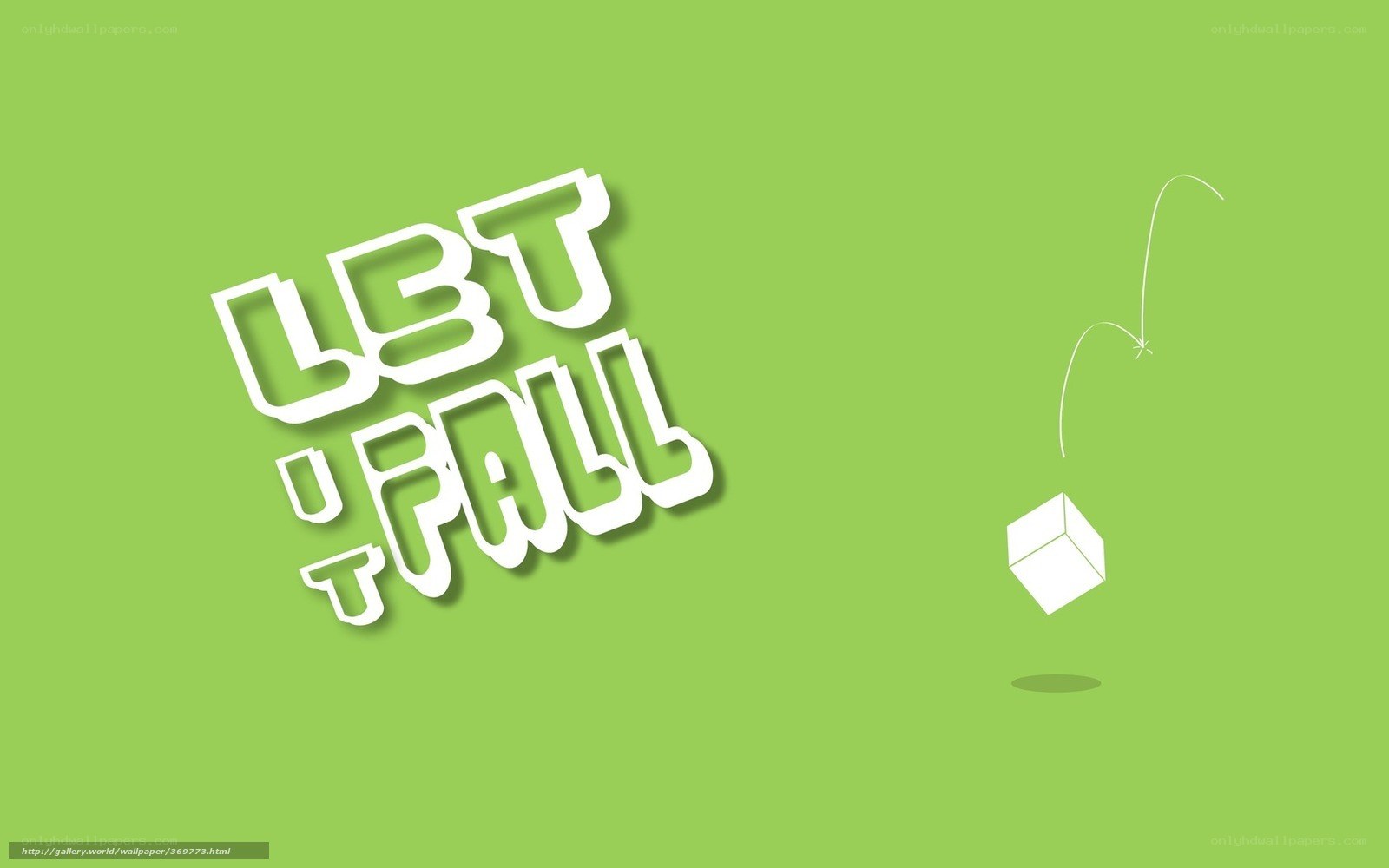 Let It Fall text with falling cube