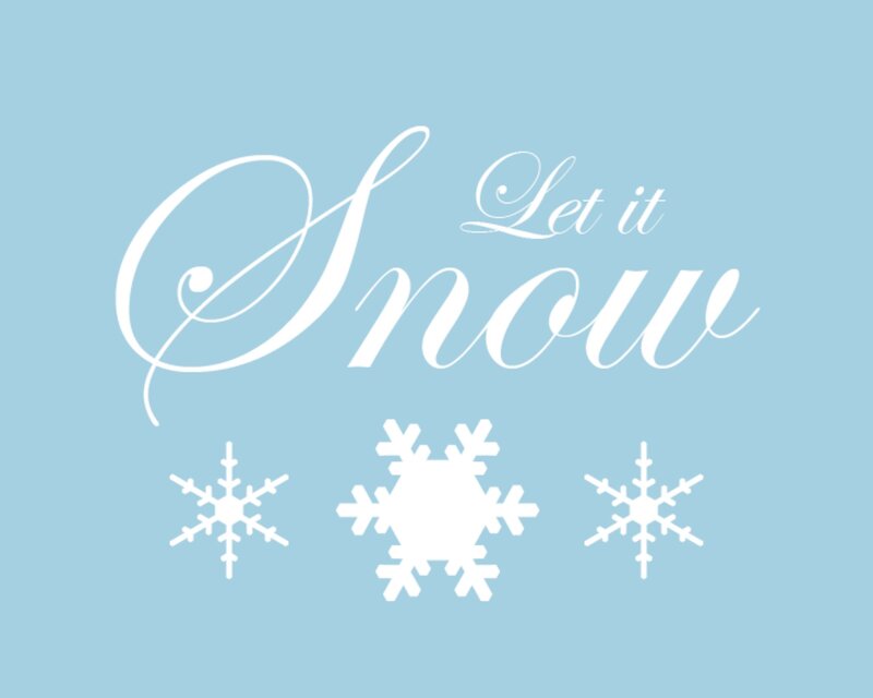 Let it Snow text with snowflakes