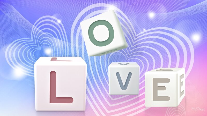 Letter Blocks Spelling Love