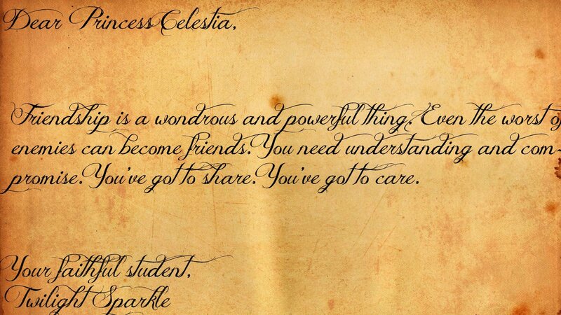 Letter on Parchment — Brown, Calm, Illustration, Cursive Writing, Black