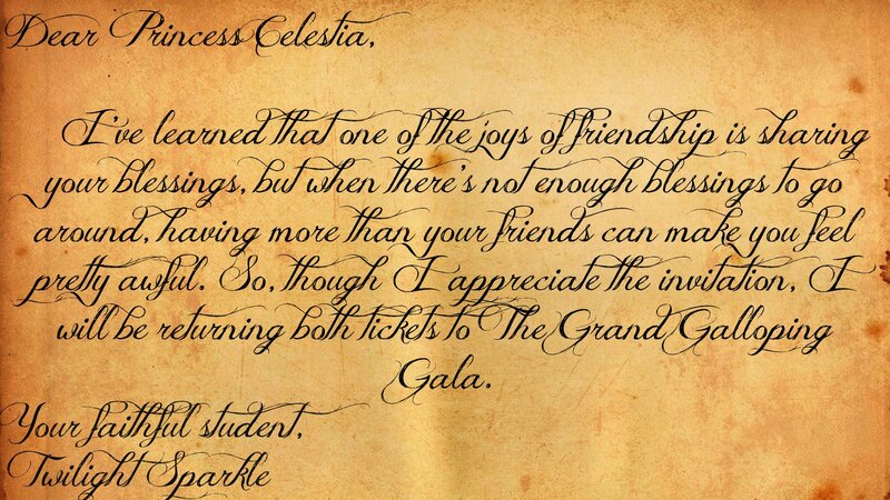 Letter on Parchment — Brown, Formal, Illustration, Cursive Script