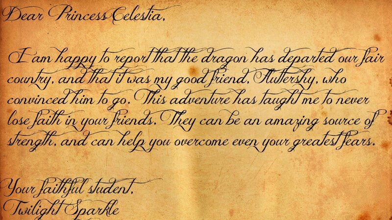 Letter on Parchment — Brown, Formal, Illustration, Cursive Writing, Ink