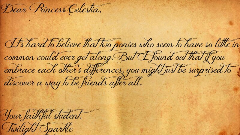 Letter on Parchment — Brown, Formal, Illustration, Cursive Writing