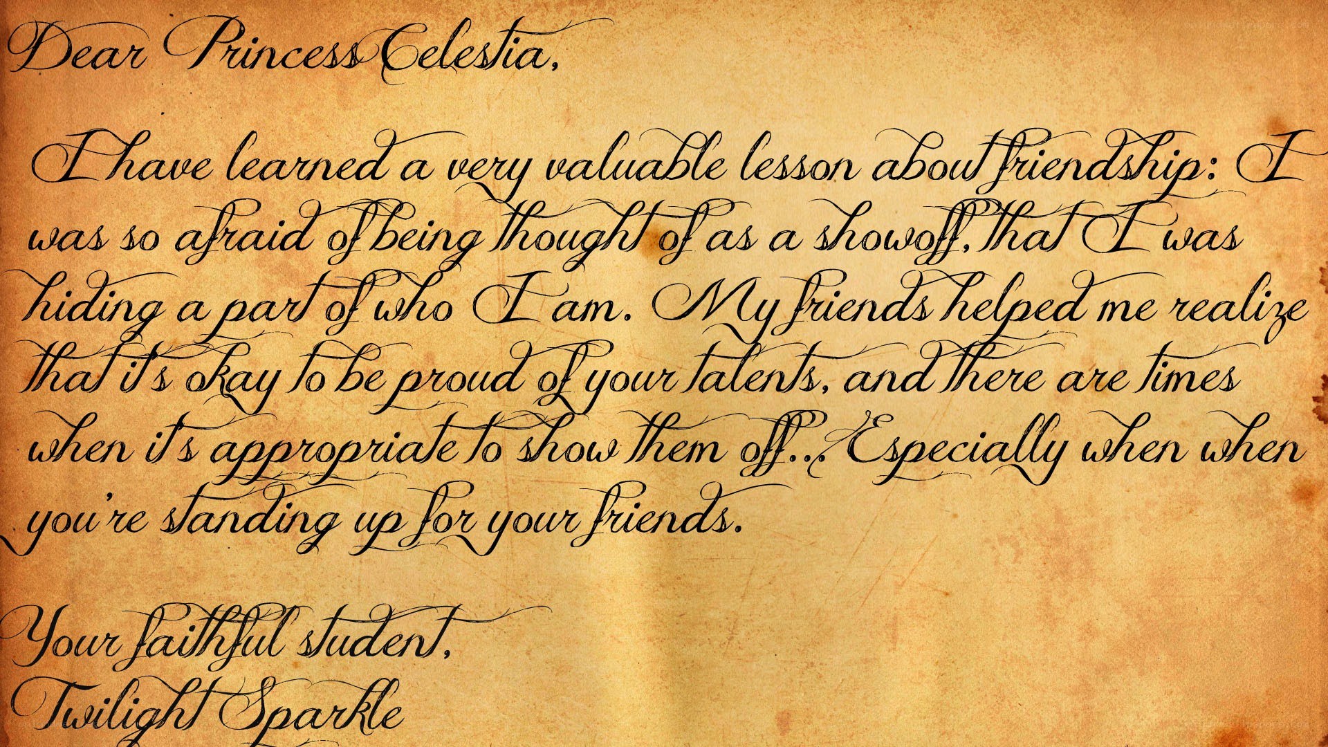 Letter to Princess Celestia