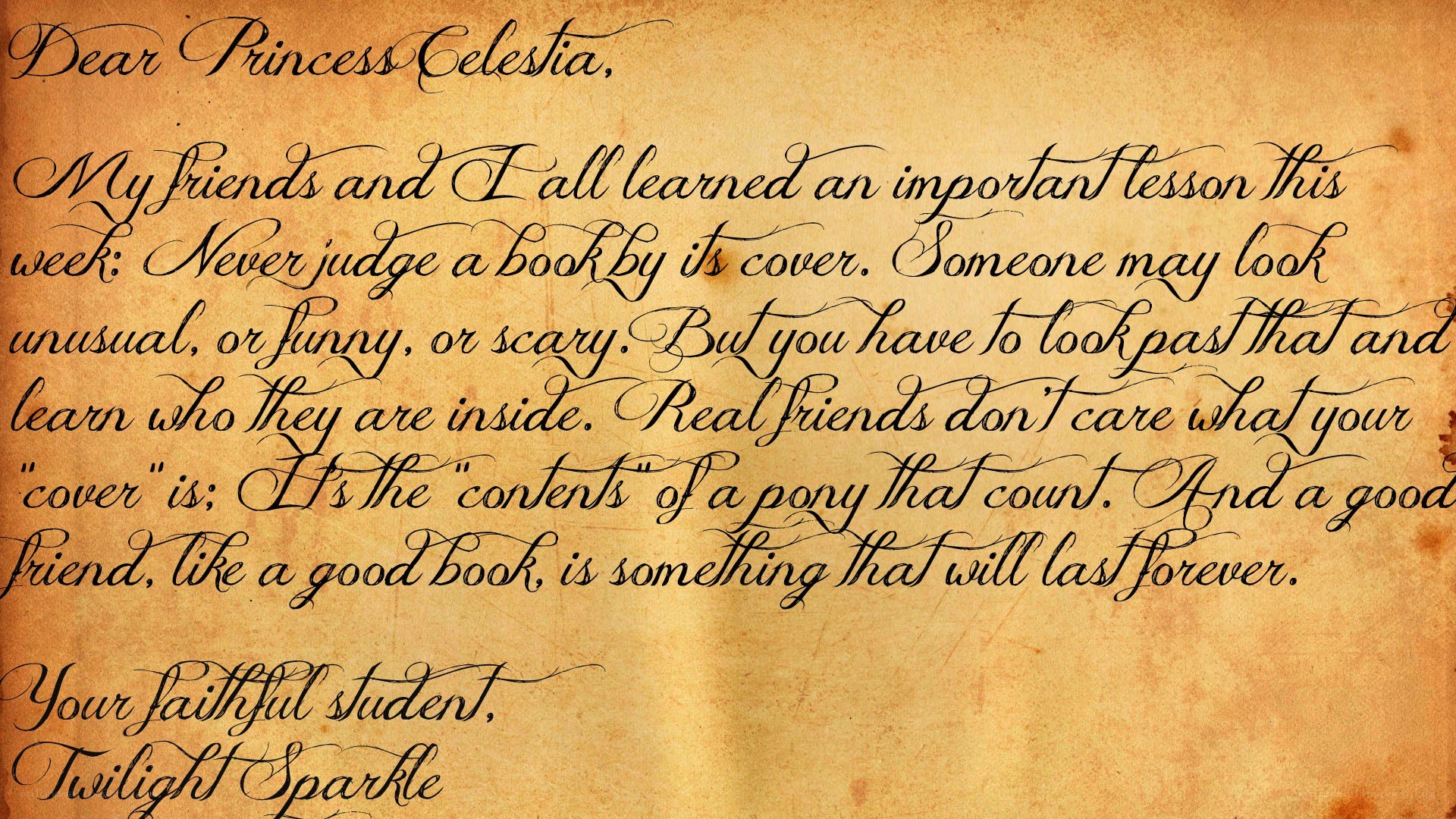 Letter to Princess Celestia