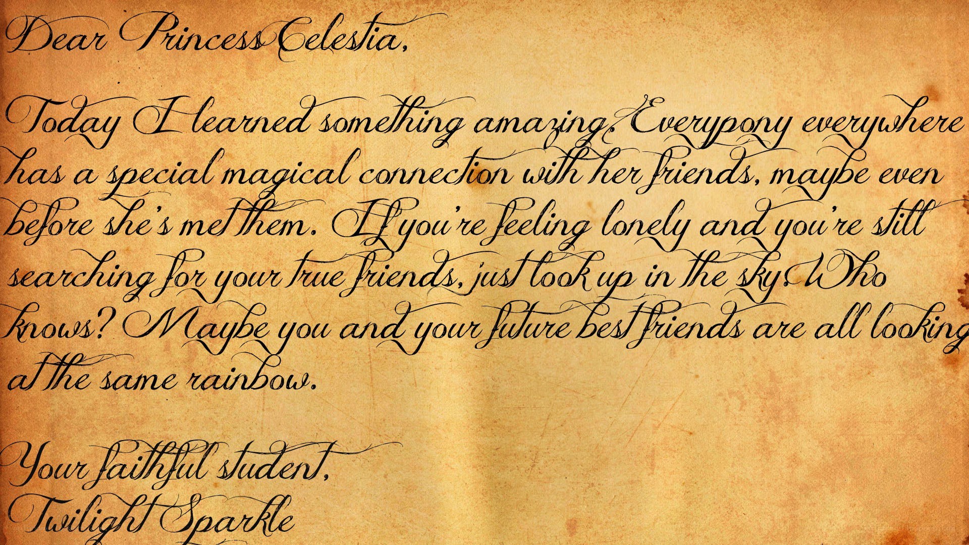 Letter to Princess Celestia
