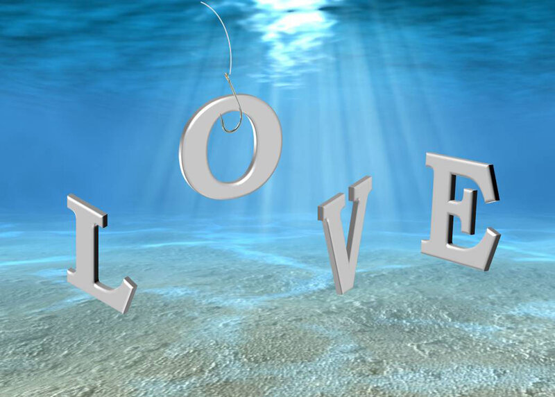Letters Spelling Love Underwater