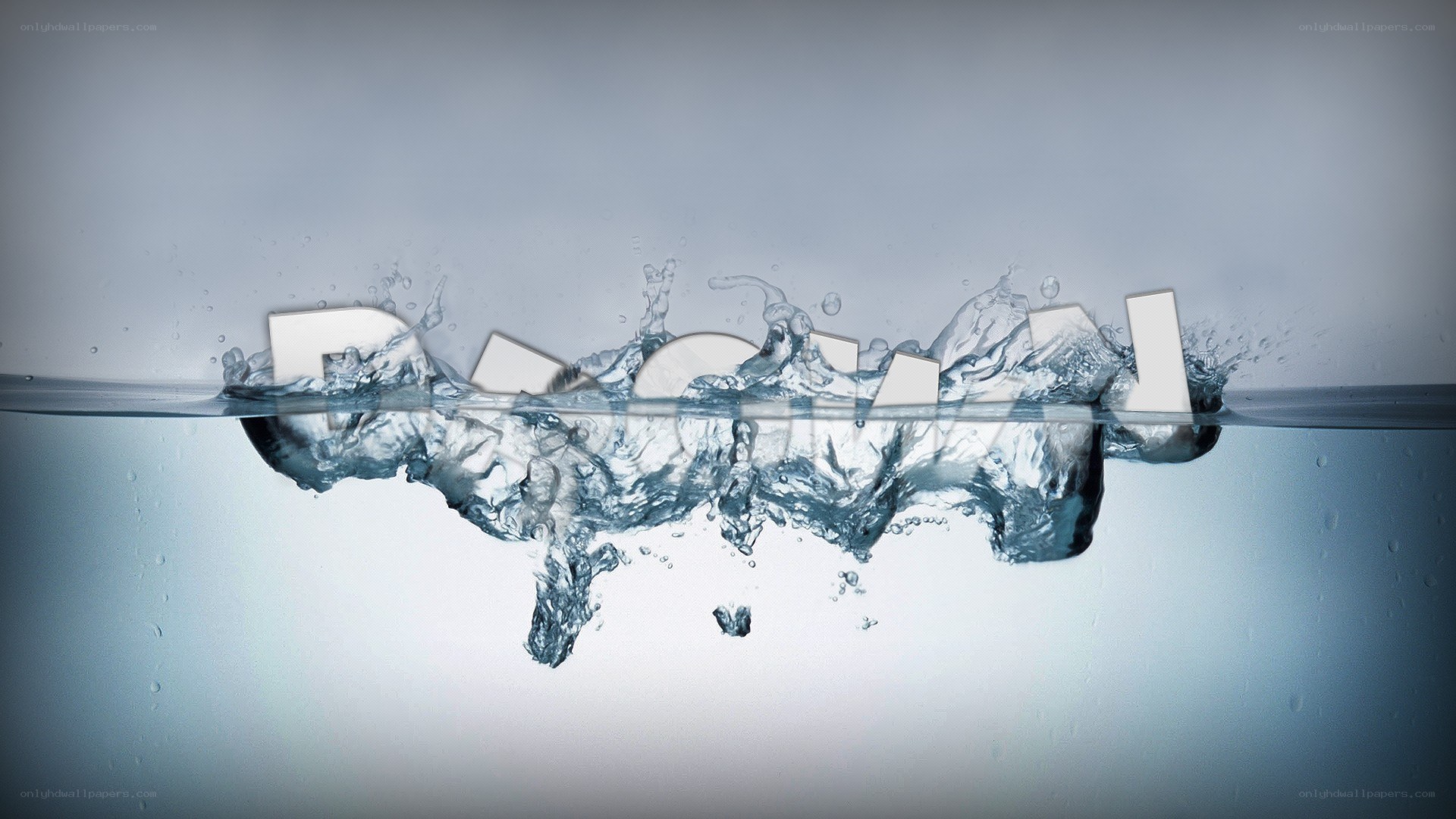letters submerged in water