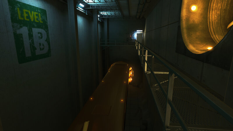 Level 1B corridor with train