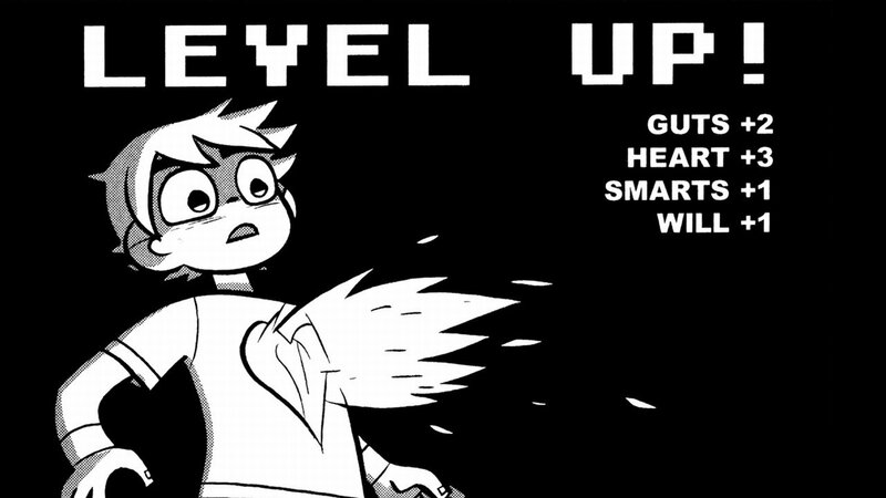 Level up screen with character