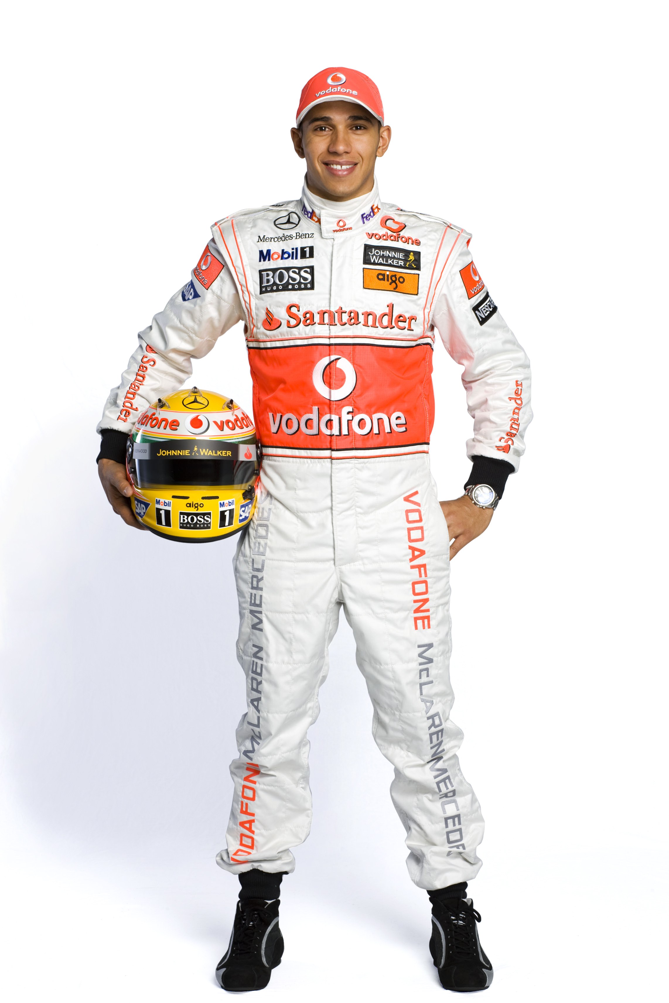 Lewis Hamilton in racing suit