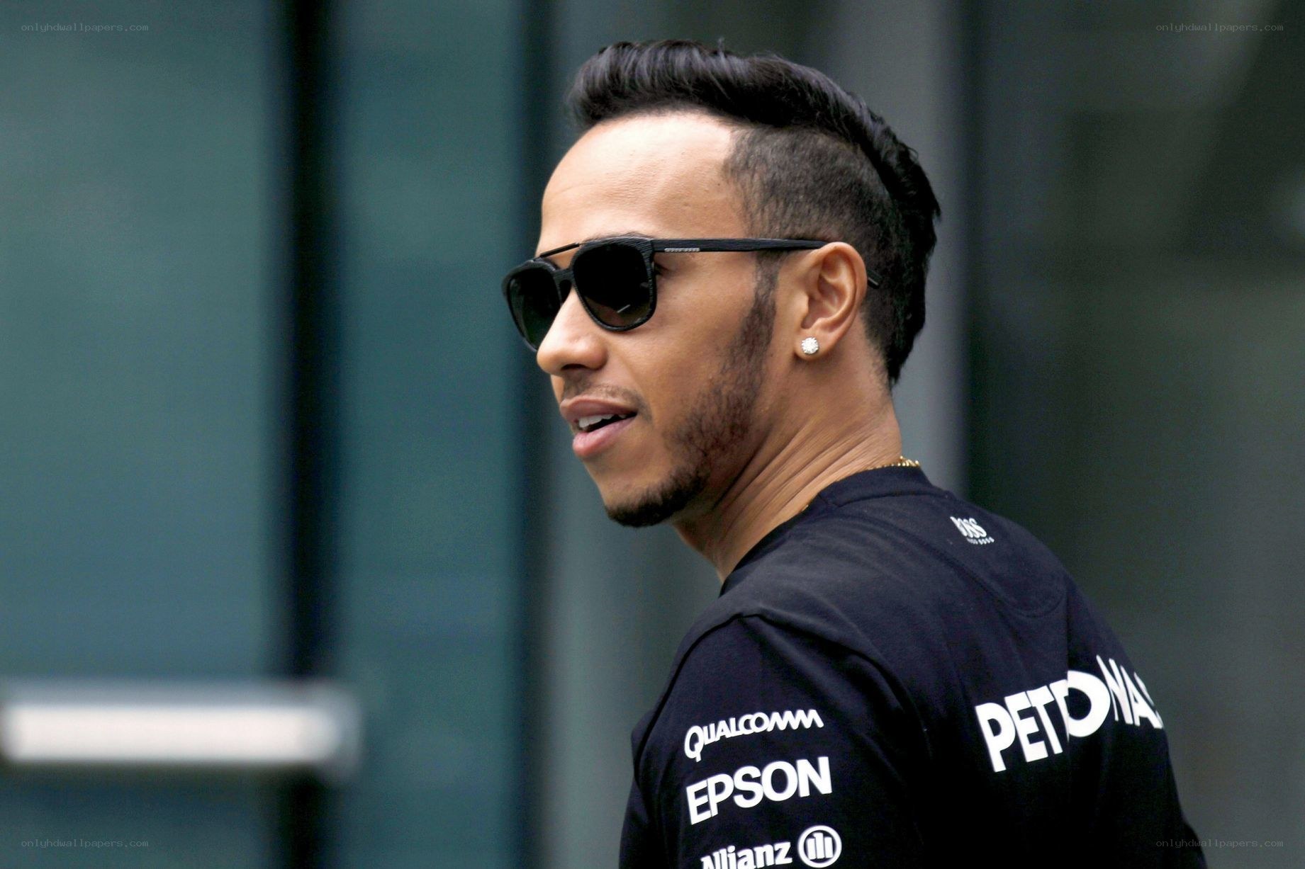Lewis Hamilton in sunglasses