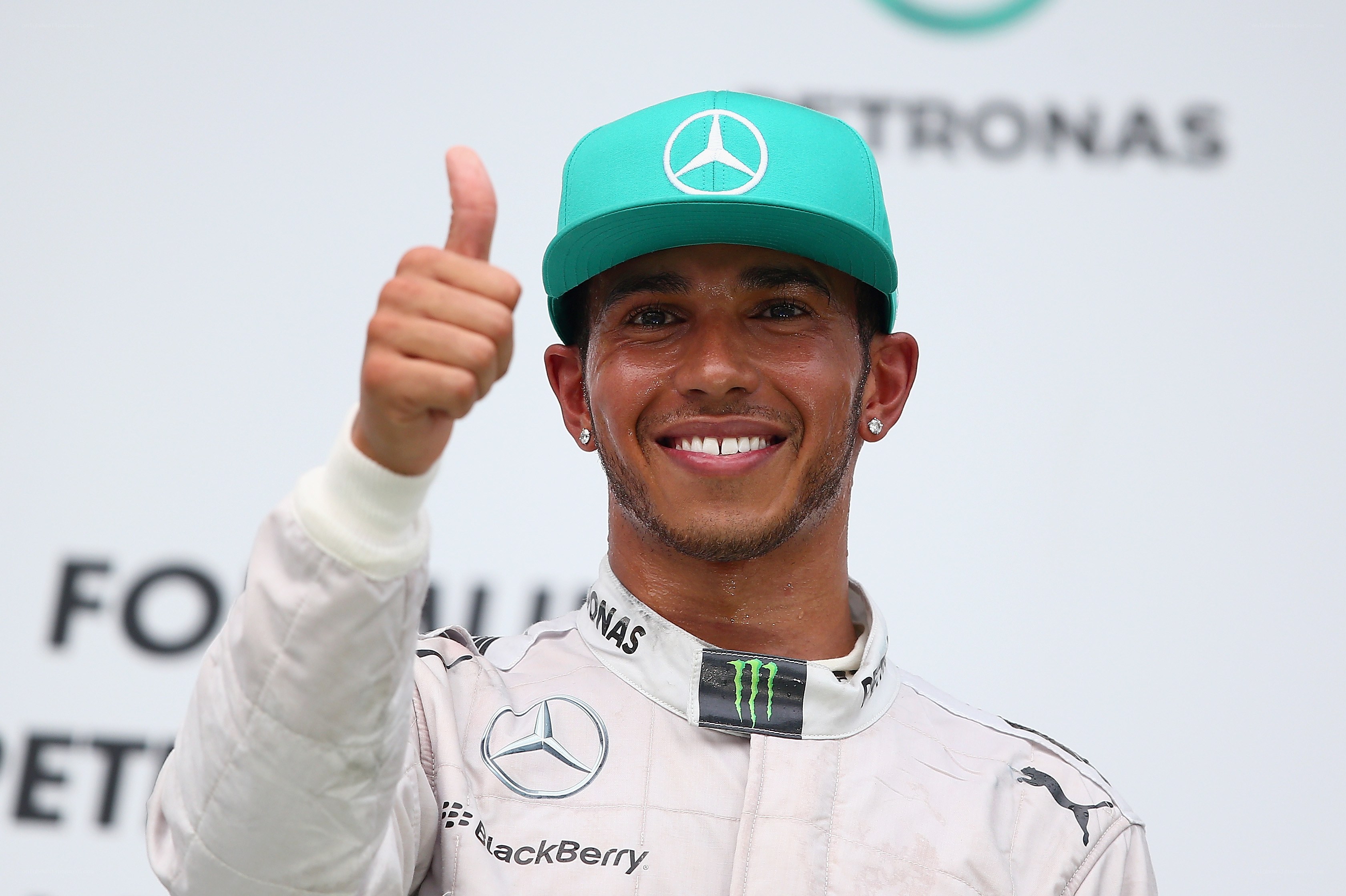 Lewis Hamilton on podium