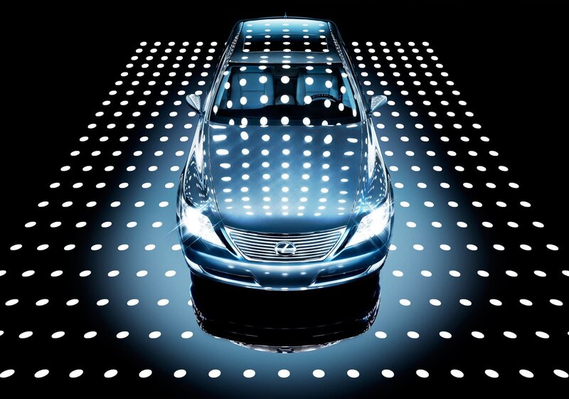 Lexus car in light display