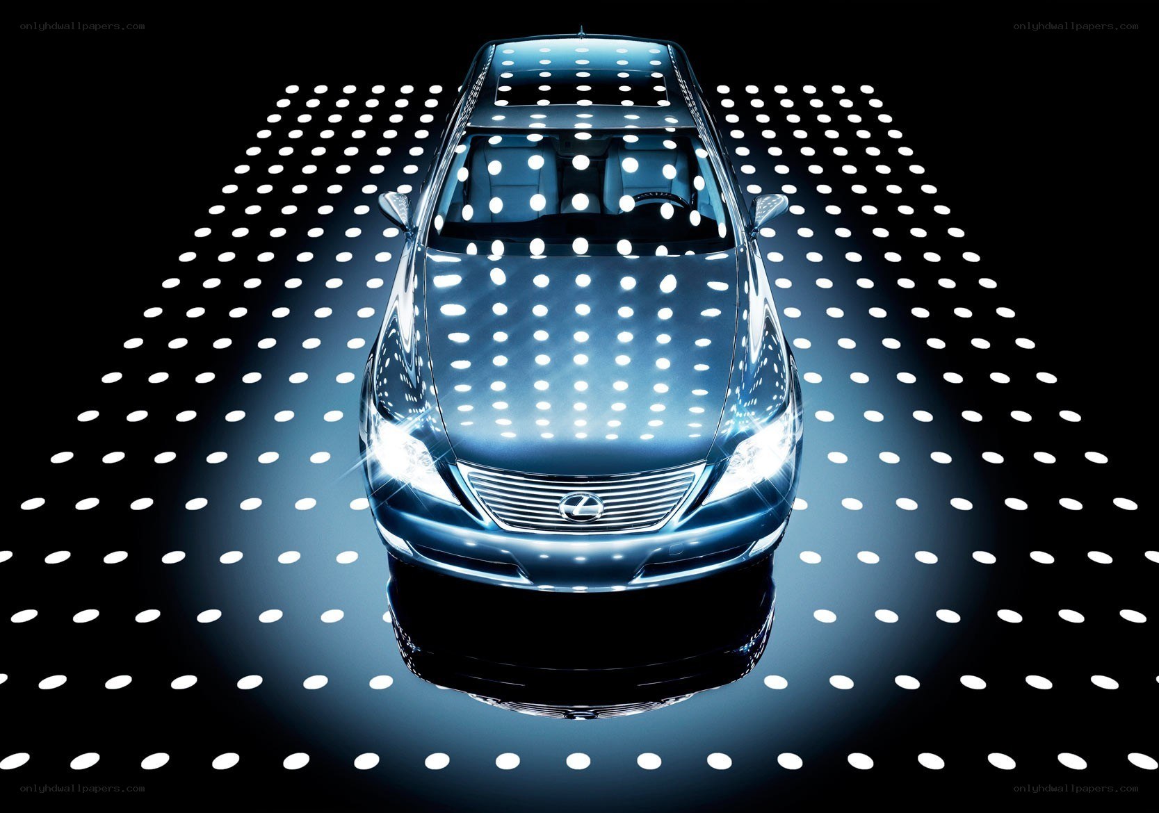 Lexus car in light display