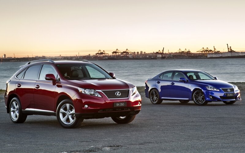 Lexus cars by the water