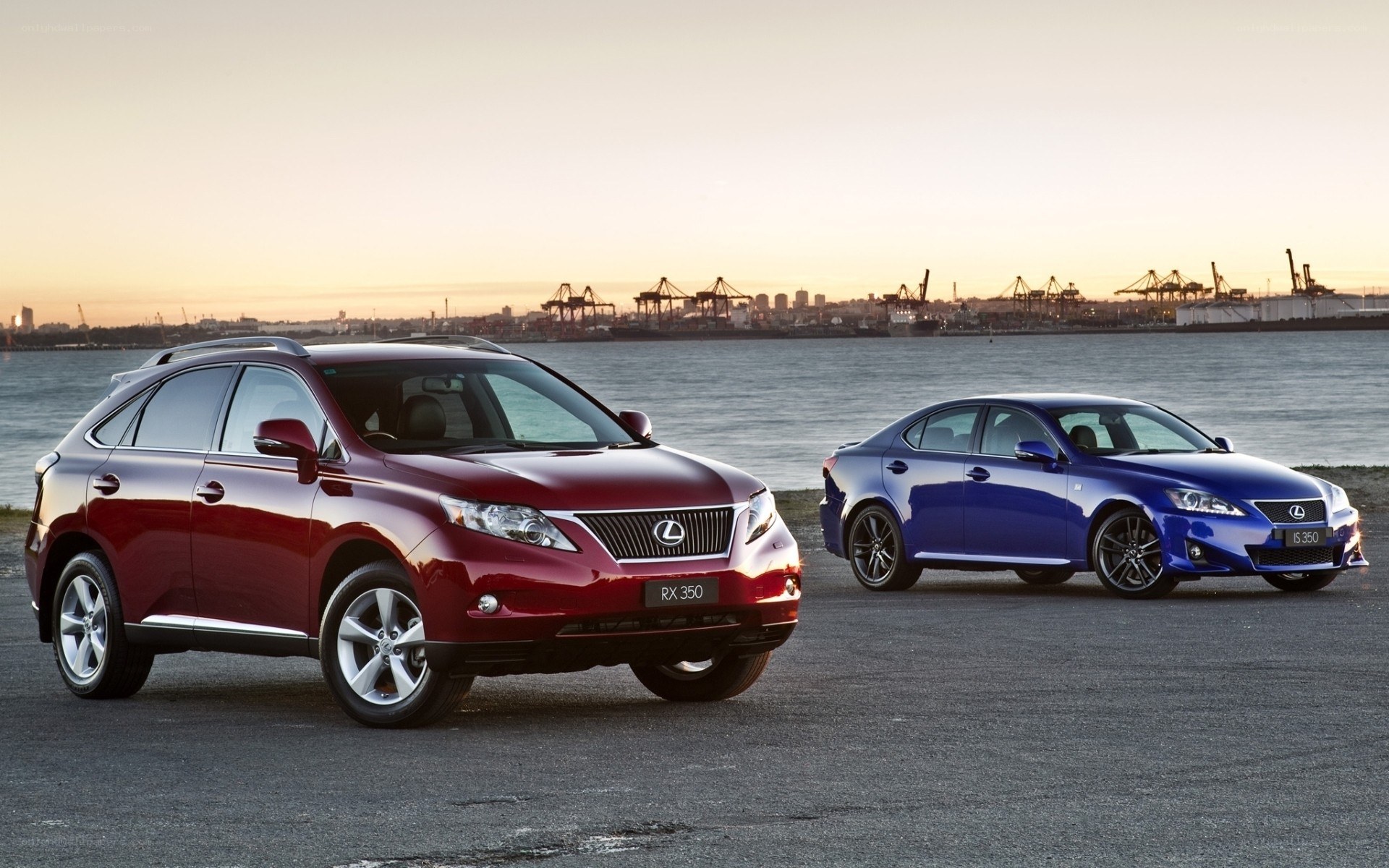 Lexus cars by the water