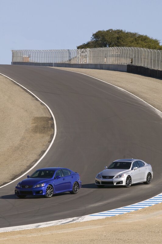Lexus cars on a racetrack